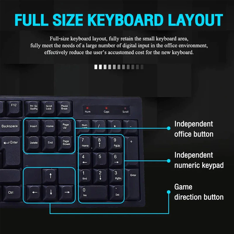 ชุดคีย์บอร์ดและเมาส์ USB แป้นพิมพ์ไทย/อังกฤษ thumbnail 7