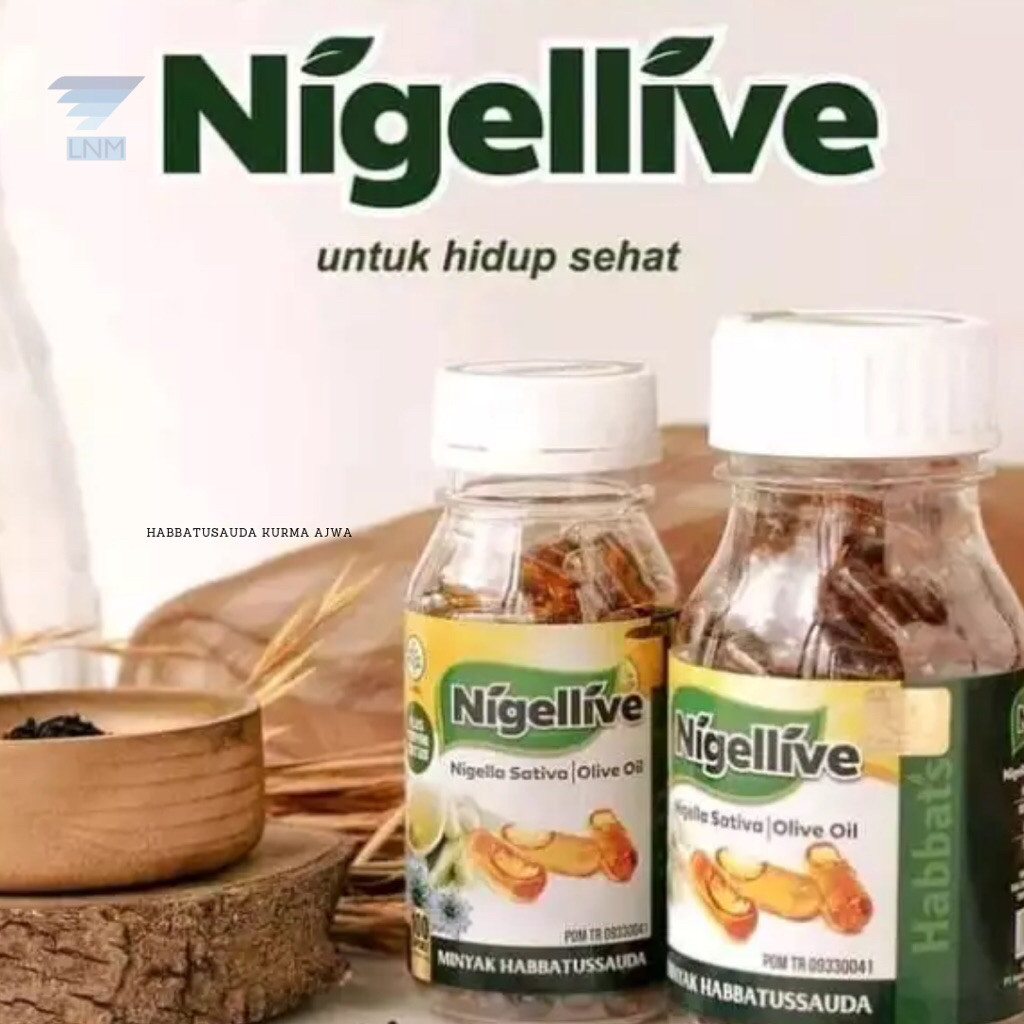 ฮับบะห์ตุสเซาดาอ์  Nigellive น้ำมันเทียนดำ + น้ำมันมะกอก บรรจุ 100 / 200 เม็ด