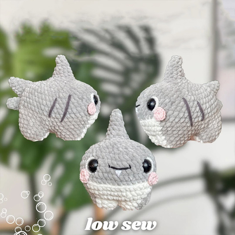 Knitting Material Kit Yarn Doll Little Shark Comfort Crochet Cub Cute Handmade Gift for Girlfriend d