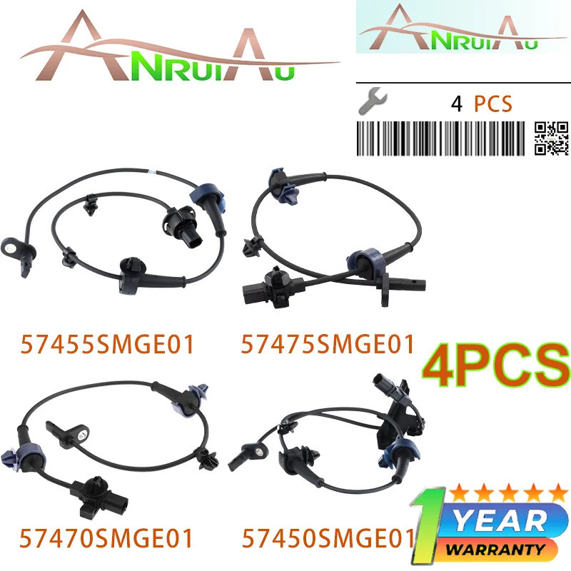 ใหม่ 4PCS 57475SMGE01 57470SMGE01 ด้านหน้าและด้านหลัง ABS เซ็นเซอร์ความเร็วล้อ 57455SMGE01 57450SMGE