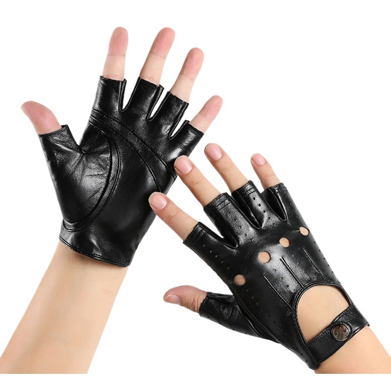 Finger Genuine Leather Gloves Sheepskin Leather Gloves Outdoor Cycling Driving Motorcycle Gloves Fin