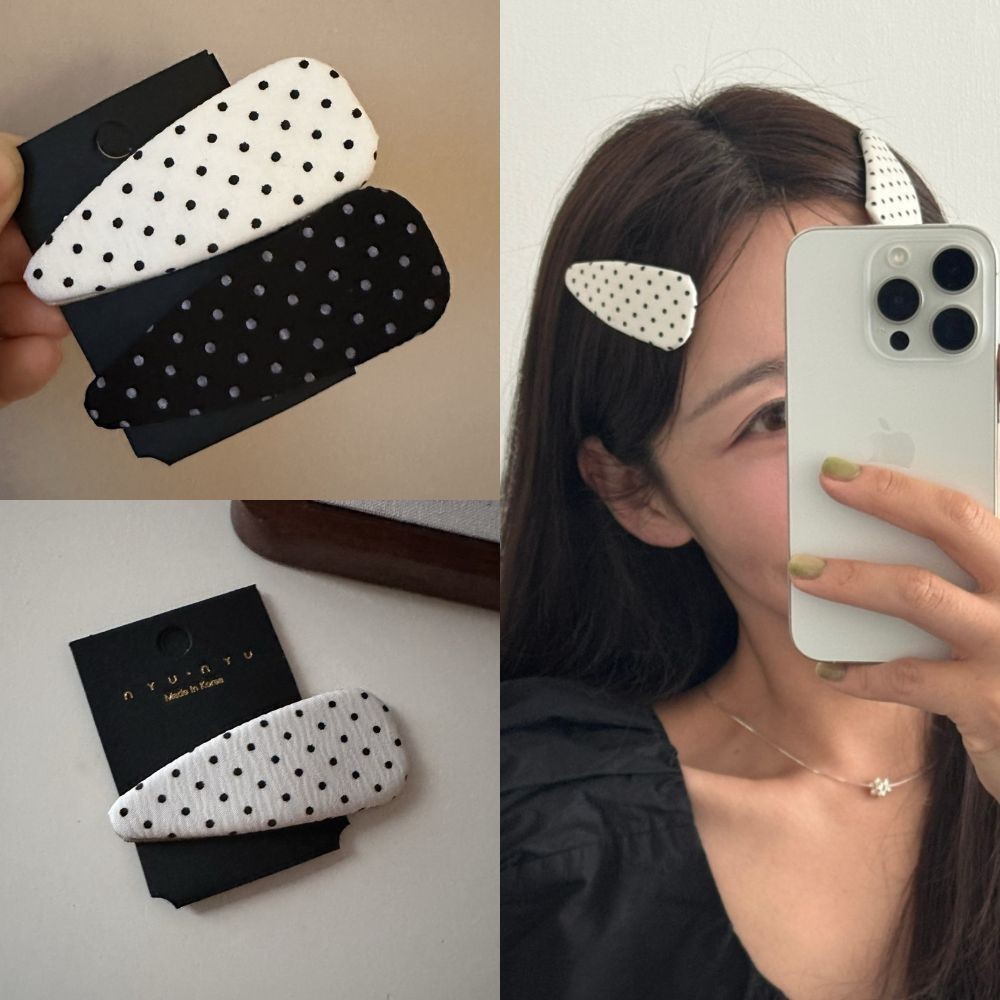 Basi💥กิ๊บหนีบผม คลิปข้าง Polka Dots เทรนด์สไตล์เกาหลี เทรนด์สไตล์เกาหลี พร้อมส่งจากไทย FJ005