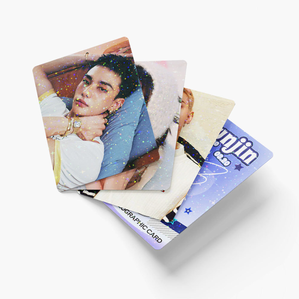 45 ชิ้น STRAY KIDS HYUNDAN KARMA Star Holographic Lomo การ์ด Permisson to Dance Love Language Photoc