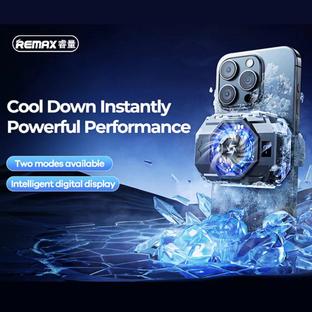 พัดลมระบายความร้อน REMAX RT-F9 / RT-F9i Display Cooler ระบายความร้อนแบบแม่เหล็ก พร้อมจอแสดงผิจิตอล