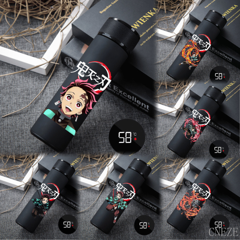 Demon Slayer 304 สแตนเลสอะนิเมะ Kamado Tanjirou Nezuko Agatsuma Zenitsu กระติกน้ําสูญญากาศสองมิติสําหรับนักเรียนชาย Art Design Boutique ถ้วยกาแฟของขวัญวันเกิด