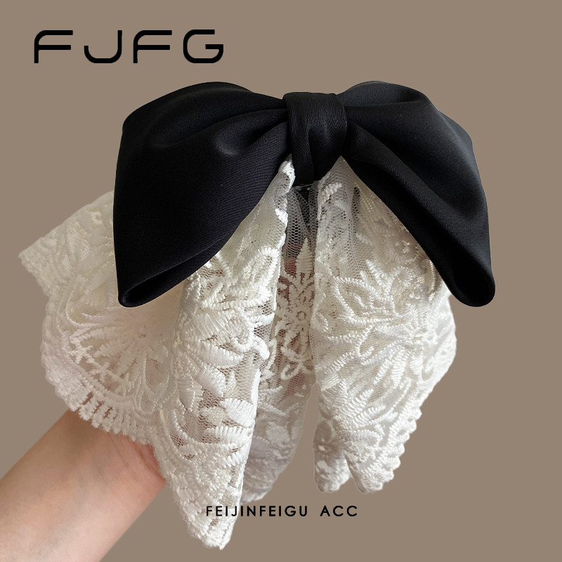 คลิปหางม้าลูกไม้ฝรั่งเศส, สำหรับผู้หญิง, ที่ด้านหลังของศีรษะ, กิ๊บฉลามผมกึ่งผูก, สินค้าใหม่ 2025