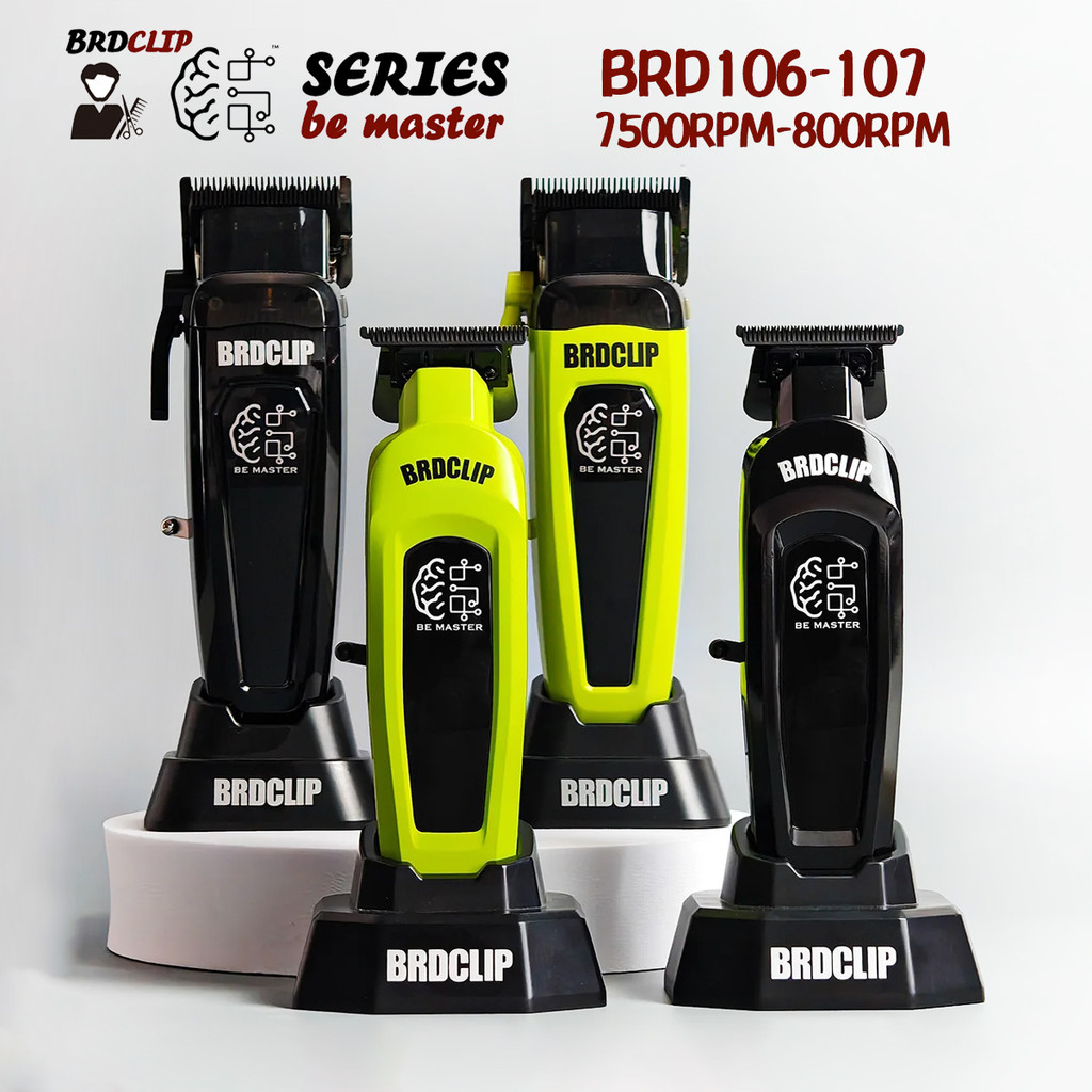 BRDCLIP BRD106 BRD107 Professional ตัดผมผม Clipper ฐานชาร์จ 7500RPM ผม Clipper DLC ใบมีด 8000RPM ผม Trimmer สําหรับชาย
