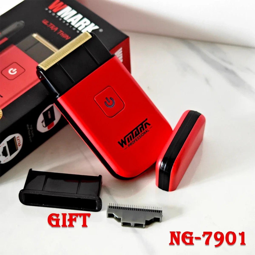 WMARK NG-7901 ใหม่เครื่องโกนหนวดผู้ชายบางเฉียบมินิสแตนเลสไทเทเนียมชุบสองใบมีดตาข่ายมีดโกน, เครื่องโกนหนวดผู้ชายไฟฟ้า
