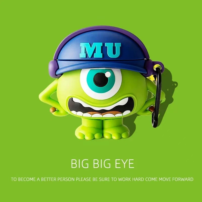 สําหรับ AirPods 4 3 2 1 Pro Pro2 หูฟัง 3D Monsters University Mike ซิลิโคนป้องกันพร้อมจี้