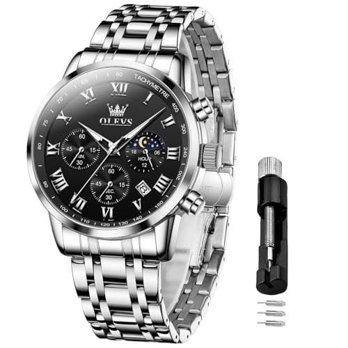 OLEVS  Quartz Watch  Date   Stainless Steel Band     Classic Watch  Men