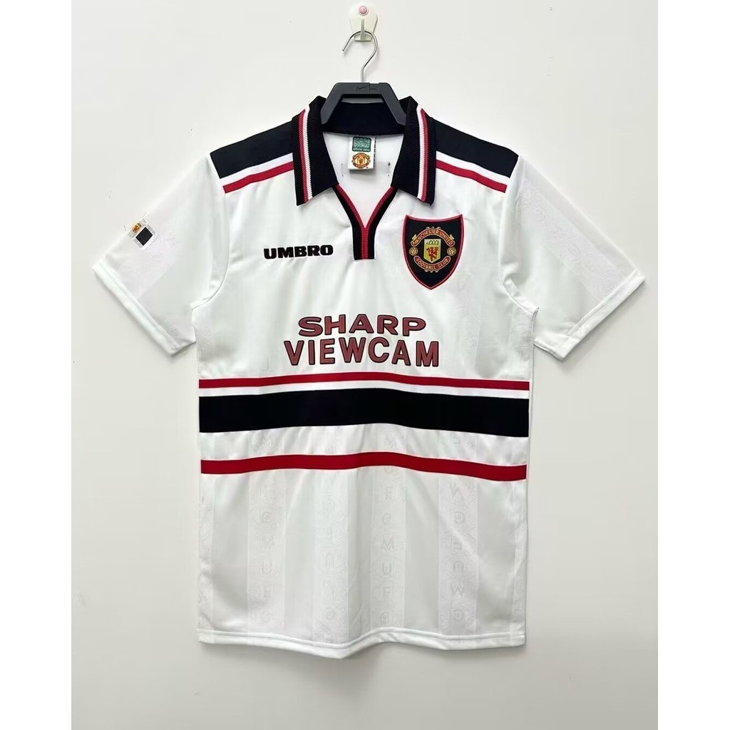 1998 เสื้อฟุตบอลย้อนยุคทีมแมนเชสเตอร์ยูไนเต็ดเยือน jacquard AAA + เสื้อฟุตบอลแขนสั้นคุณภาพสูง