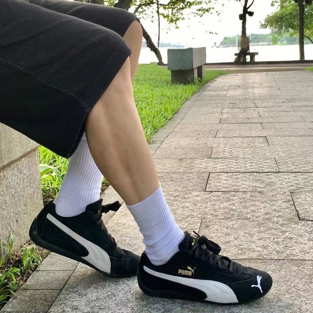 Rose Park Chae Young สไตล์เดียวกัน Puma Low-Top สไตล์ใหม่ Retro สีแดง Thin-Soled รองเท้าเทรนนิ่งเยอรมันรองเท้าลําลองต่ํา