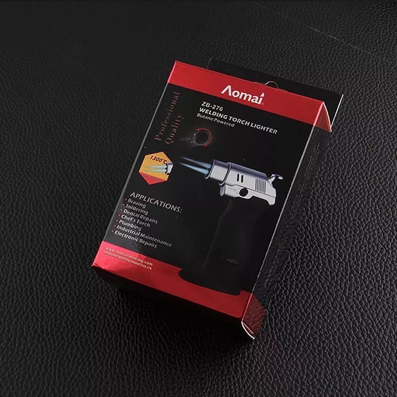 ไฟแช็คแก๊ส ไฟแช็คแก๊สความร้อนสูงสองหัว Aomai ไฟฟู่ เร่งความร้อนได้เร็วกว่า