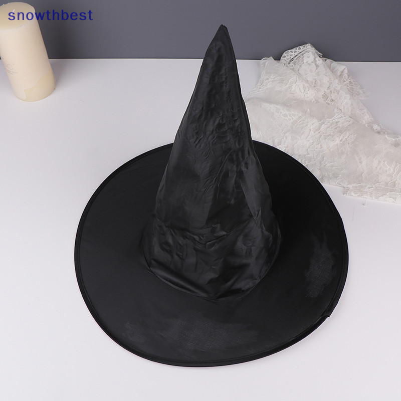 [Snowth] 1 PC ฮาโลวีนแม่มดสีดําหมวกหมวกแขวนแม่มดหมวกเครื่องแต่งกายอุปกรณ์เสริมสําหรับปาร์ตี้ฮาโลวีนโปรดปราน [zkm]