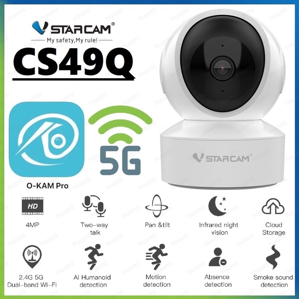 อัดเสียงได้ VSTARCAM CS49Q 4MP Quad HD 5G Dual Band Wi-Fi Camera กล้องวงจรปิดไร้สาย กล้องวงจรปิดไวไฟ
