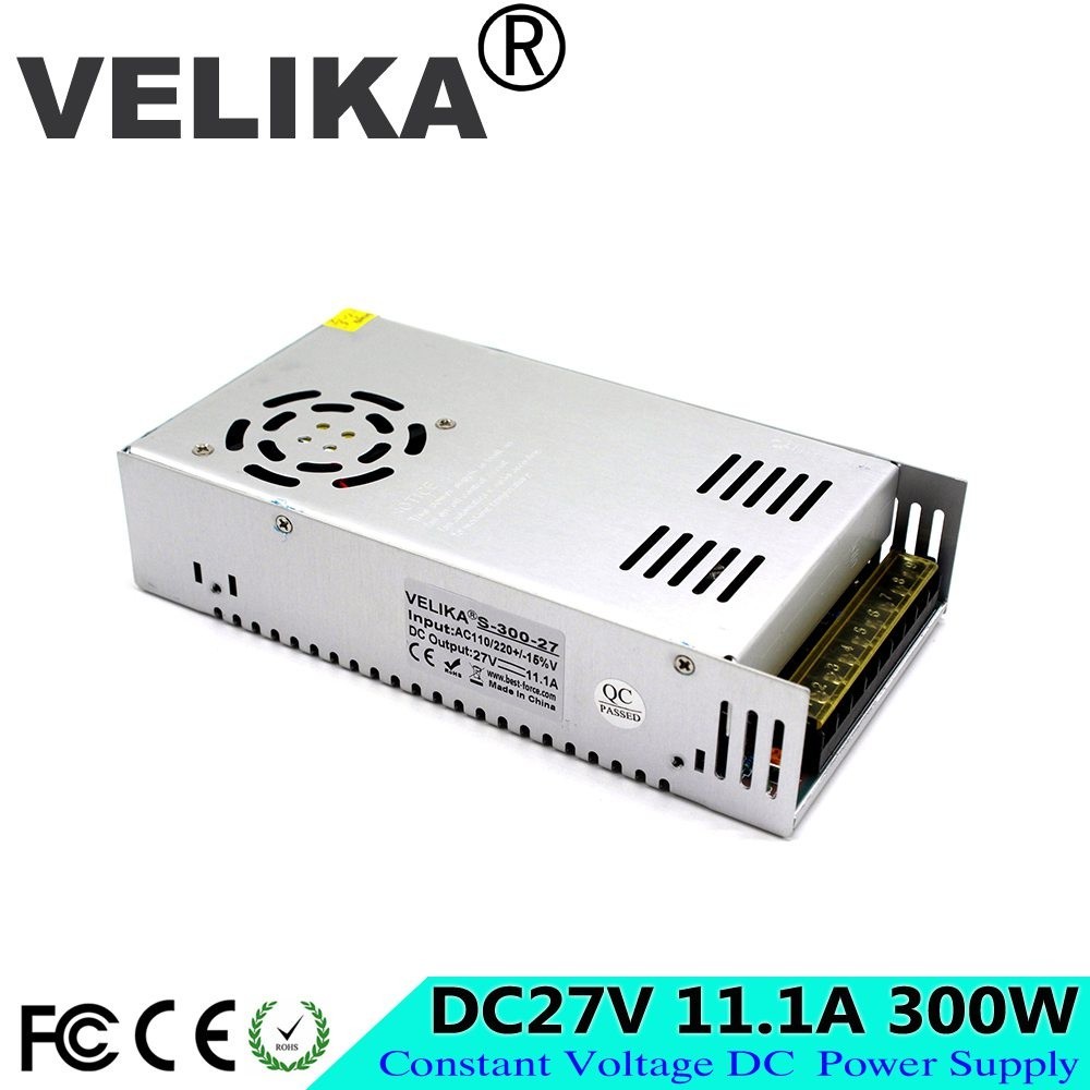✩Universal DC 27V 11.1A 300W Switching Power Supply Source Adapter Transformer 110V 220V AC to DC27V