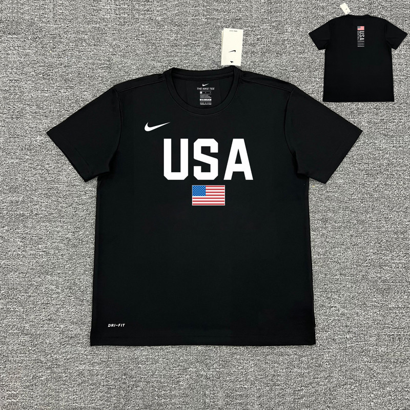 อเมริกันบาสเกตบอลทีมชาติชุดฝึกซ้อม USA Dream ทีม Quick-Drying เสื้อยืดแขนสั้น Stephen Curry Antony Edwards Jason Tatum Joln Bedle สีน้ําตาล Kevin Durant Warm-Up กีฬายิงชุด