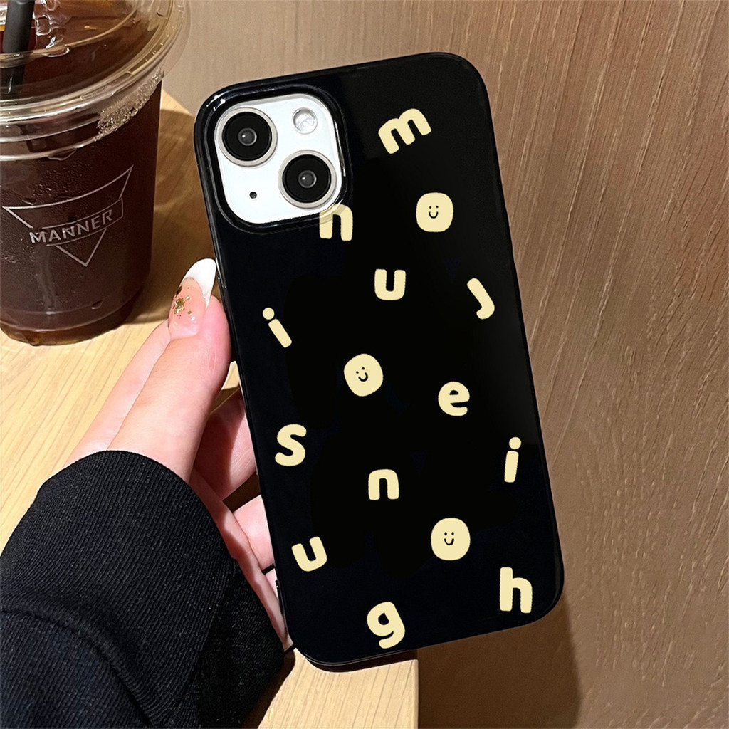 เคส for iphone X 7 8 15 Plus XR XS Max 11 12 14 13 15 Pro Max SE 2020 2022 จดหมาย เคสโทรศัพท์มือถือ ซิลิโคนอ่อนนุ่ม