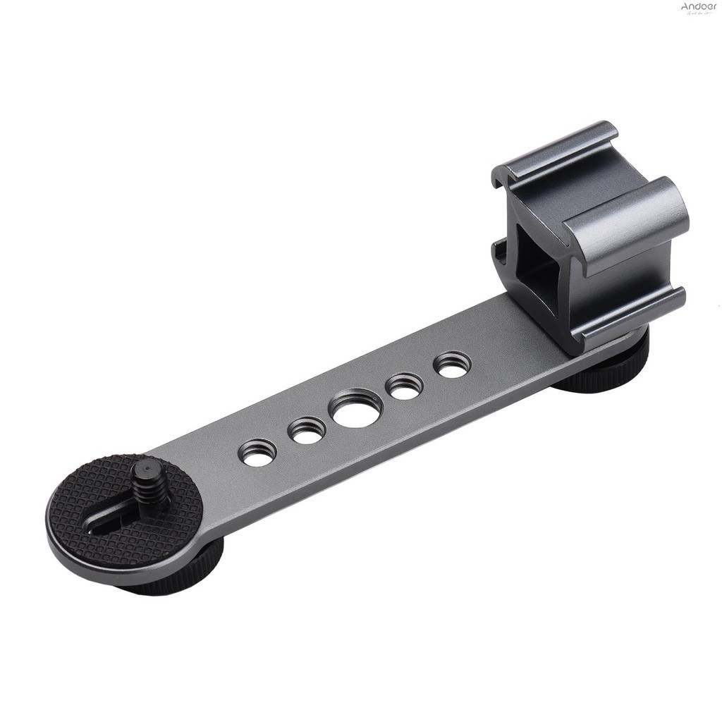 Triple Cold Shoe Mount Bracket Extension Bar พร้อม 1/4 นิ้ว & 3/8 นิ้วสําหรับ Gimbal Stabilizer ขาตั้งกล้องกล้อง Flash Light