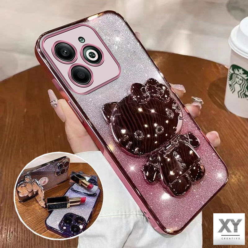 เคส infinix hot 40 infinix hot 40i infinix hot 40 pro กระจก วงเล็บปลอก เรียลมี ค33 เคสโทรศัพท์ขอบทองอ่อนเงาและโปร่งใสกันกระแทกกันชนป้องกัน เคสโทรศัพท์ infinix hot 40 infinix hot 40i infinix hot 40 pro