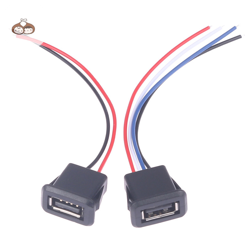 Bef USB2.0 หญิง Power Jack ช่องเสียบพอร์ตชาร์จพร้อมสายเคเบิล ช่องเสียบเครื่องชาร์จ USB TH