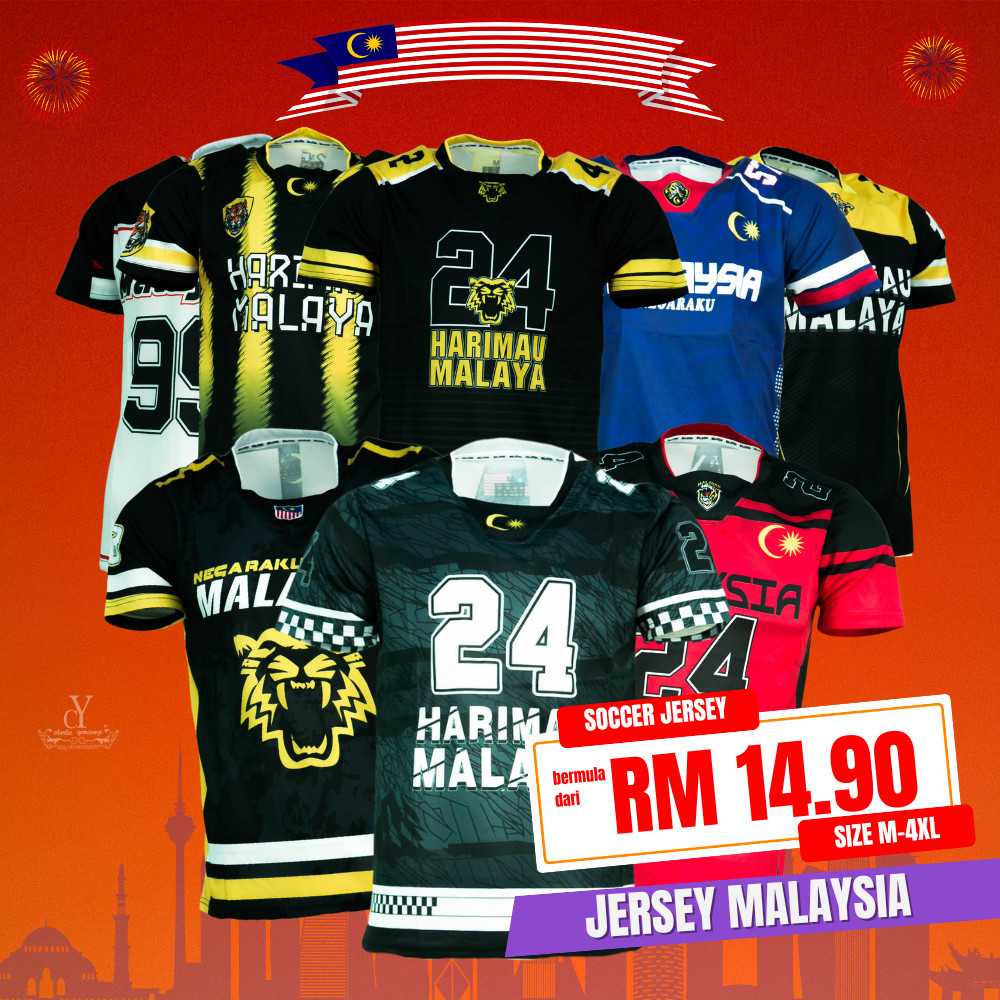 CY 4957 (M-4XL) พลัสขนาดเสื้อใหม่ Jersi Baju Bola Sepak Harimau Malaya// Baju Jersey Bola Sepak