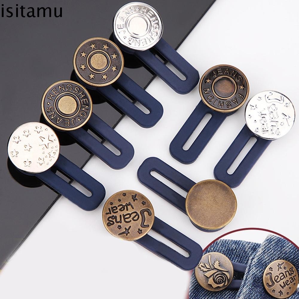 Isitaft ปุ่มหัวเข็มขัดแบบยืดหดได้แฟชั่นใหม่เสื้อผ้าดาวโบว์เอวยางยืดเพิ่ม