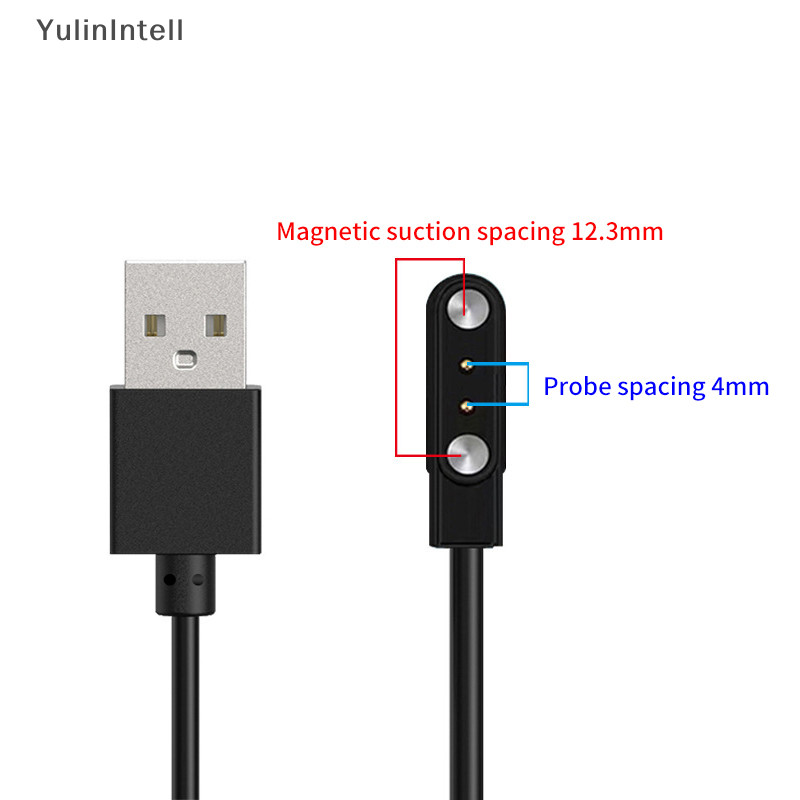 Ylth 2 ขา 4pins Smartwatch Dock Magnetic Charger อะแดปเตอร์ USB สายชาร์จสําหรับนาฬิกาสมาร์ทชาร์จสายไฟอุปกรณ์เสริม QDD