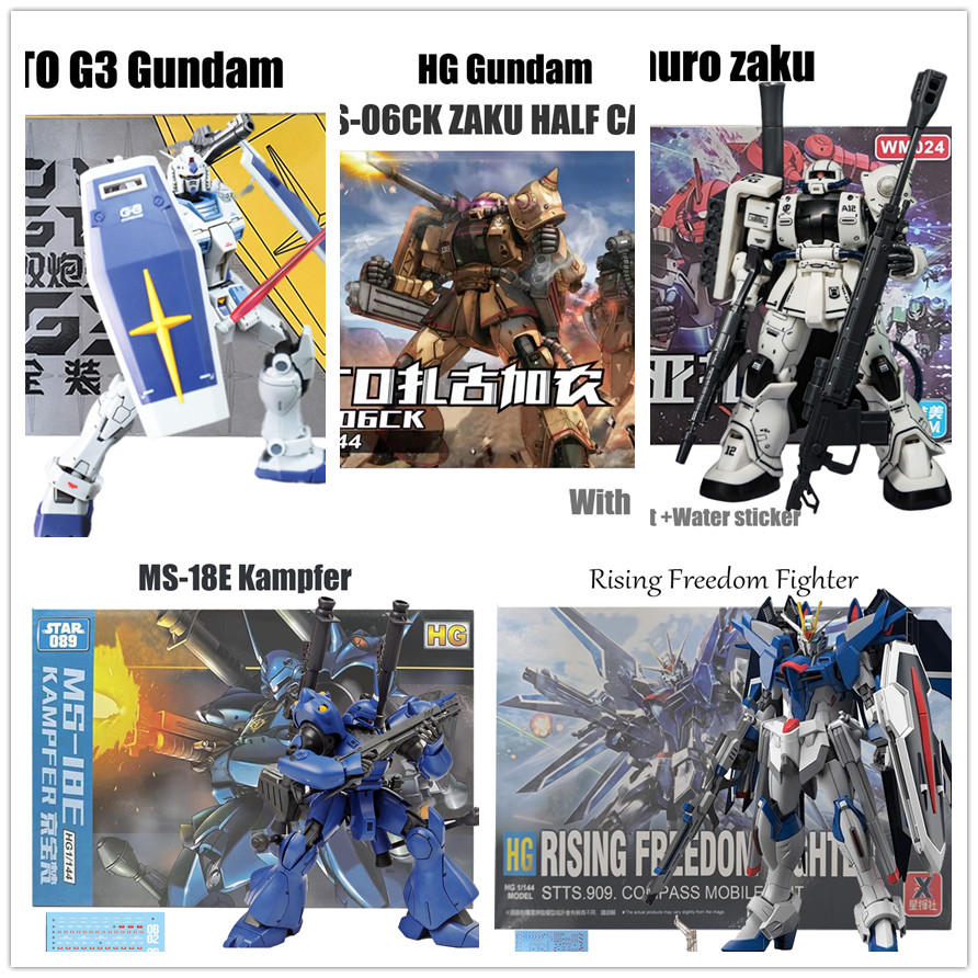 กันดั้ม HG Rising Freedom Fighter Kampfer HG Zaku Half Cannon Gouf สีขาว Zaku II GM Spartan GTO RX-78-2 Michaelis Gundam Gouf Flight Type Assembly
