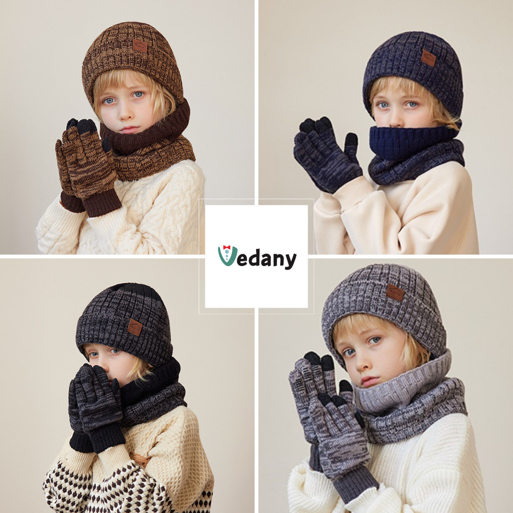 Snowy SET ผ้าพันคอ+หมวก+ถุงมือ เด็กอายุ 4-10 ปี VDN-Kids-H02