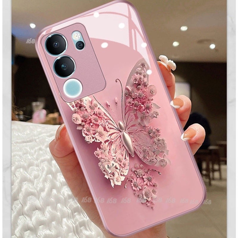 เคส Vivo V29E  V30 V29 5G เคส Vivo V27 5G V27 Pro เคสโทรศัพท์มือถือแบบแก้ว กันกระแทก หรูหรา สําหรับ