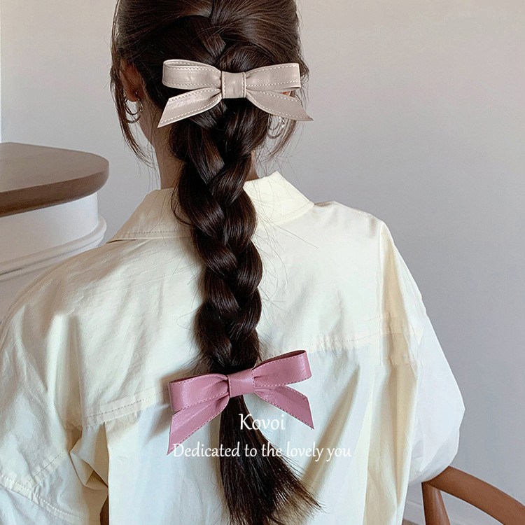Kovoi/บัลเล่ต์สไตล์ Classy Bow กิ๊บติดผมหวาน High-End ด้านข้าง Bangs คลิปแบนตกแต่งอุปกรณ์เสริมผม Headdress