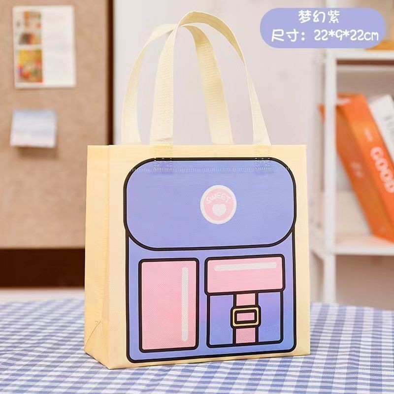 Am bag กระเป๋าถือ ใส่อาหารและกล่องข้าว ไทย🇹🇭ถุงซิปก้นตั้งลายการ์ตูน ถุงใส่ขนมของชำร่วย สามารถใส่อุปกรณ์ไปโรงเรียนได้