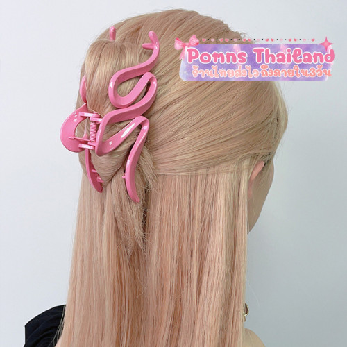 ตัวหนีบผม ที่หนีบผม สีสันน่ารัก ขนาดใหญ่ ลวดลายฟ้าผ่า สไตล์สาวเกาหลี เครื่องประดับ กิ๊บ H47