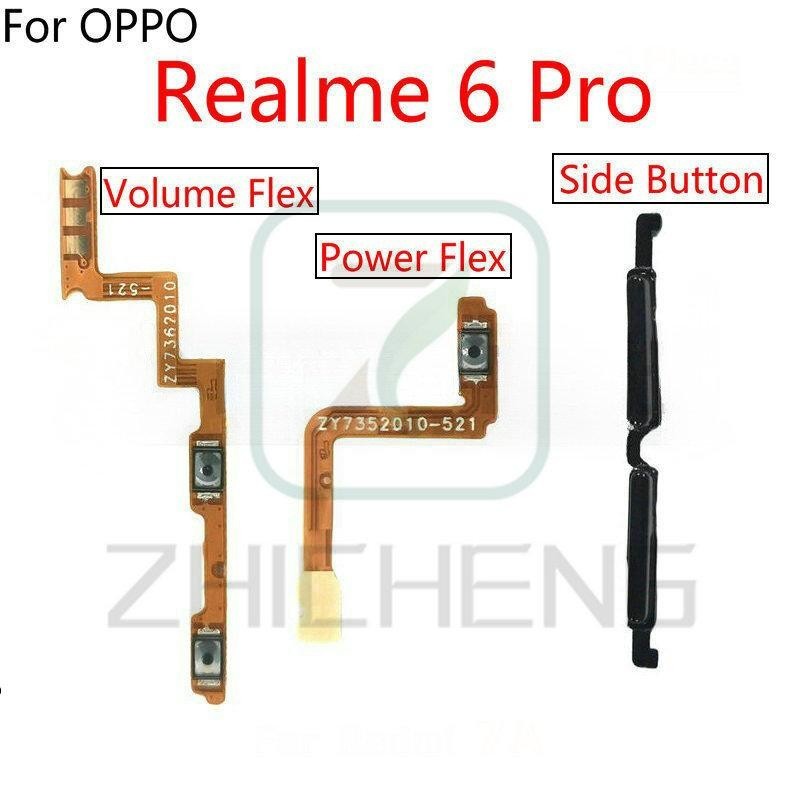 สําหรับ OPPO Realme 6 Pro 6pro เปิด/ปิดปุ่มสวิทช์ด้านข้าง Volume Up Down ปุ่ม Flex Cable อะไหล่