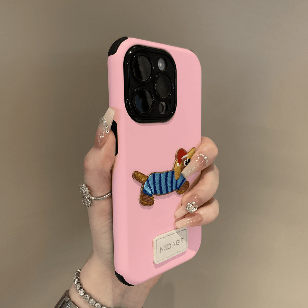 ขั้นสูงสีทึบดัชชุนปักเคสโทรศัพท์สําหรับiphone15 Pro Max 14 13 12 11 Pro Maxปลอกกันกระแทกป้องกันกล้องFrosted Hardปกหลัง