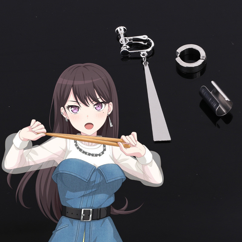 อะนิเมะ BanG Dream Its MyGO ต่างหู Taki Shiina สามเหลี่ยมหูคลิปฮาโลวีน Man ผู้หญิงคอสเพลย์ Prop อุปกรณ์เสริมของขวัญ