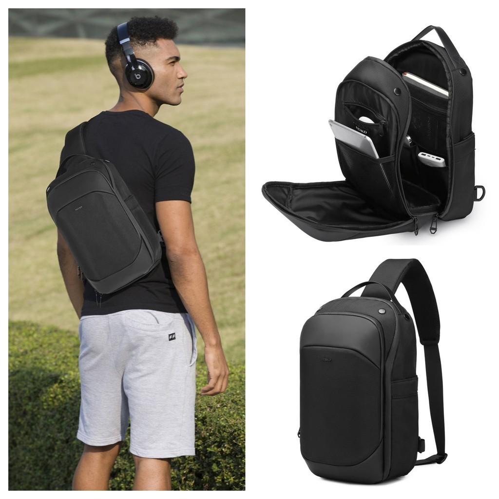 Ozuko New Men's Messenger Bag Large capacity Waterproof BAG high-end Business chest BAG Men's Messen