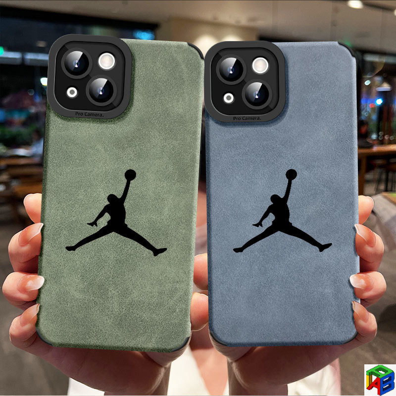 เหมาะสําหรับ Apple 14plus 15promax เคสโทรศัพท์ Xsmax ใหม่ 12pro Niche 11Promax Xsmax บาสเกตบอล Jordan หนังแกะนุ่มกรณี