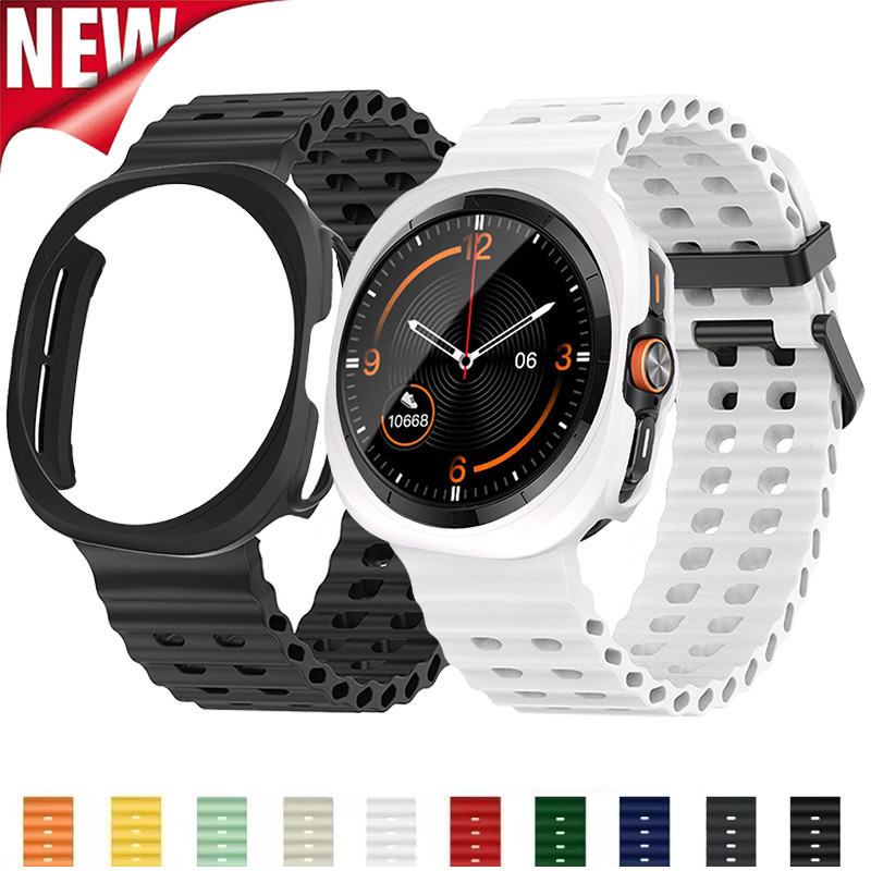 เคส + สายรัดซิลิโคนสําหรับ Samsung Galaxy Watch Ultra 47MM สร้อยข้อมือกีฬาสําหรับ Galaxy Ultra Band อุปกรณ์เสริม