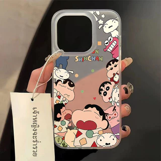 COD-ในไทย🔥เคส เครยอนชินจัง น่ารัก ท่านอนต่างๆ สำหรับ iPhone 7 8 X 11 12 13 14 15 TPU เคสใสไอโฟน น้ำค้างแข็งเคส Unisex