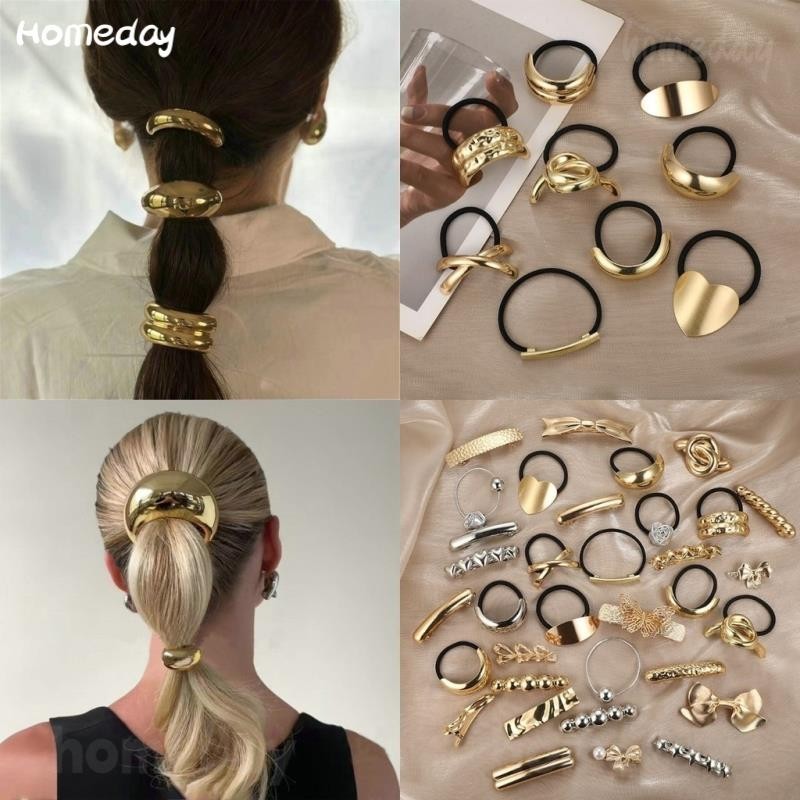 คุณภาพสูงหนา U-รูปโลหะผมวงเชือกแถบคาดศีรษะยืดหยุ่น Scrunchies Hairband เครื่องมือแฟชั่นผู้หญิงอุปกรณ์เสริมผม