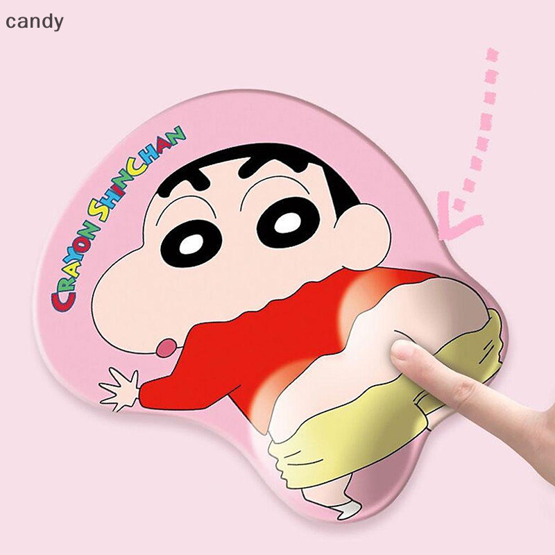 Ndy Crayon Shin-chan อะนิเมะแผ่นรองเมาส์ซิลิโคนข้อมือ 3D Gaming Mousepads Anti-Slip นุ่มโต๊ะของขวัญ N