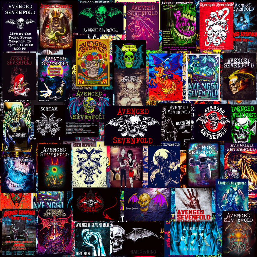 100Pcs/Set ★★★ Avenged Sevenfold Q-A Mini Diary Manual Stickers ★★★ DIY Fashion Scrapbooks Album Decor Decals Stickers（Size：2~3cm）