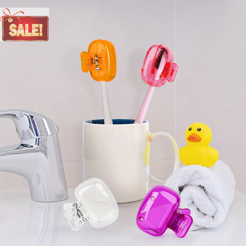 Bl 1PCS Travel หัวแปรงสีฟันครอบคลุมแปรงสีฟัน Protector หมวกแปรง Pod กรณีป้องกันแบบพกพาคลิปพลาสติกสําหรับการเดินทางในครัวเรือน A