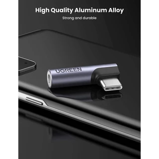 UGREEN รุ่น 80384 USB C to 3.5mm Adapter Headphone Jack Angled Type C Aux Female Car Stereo Audio Earphone Adaptor