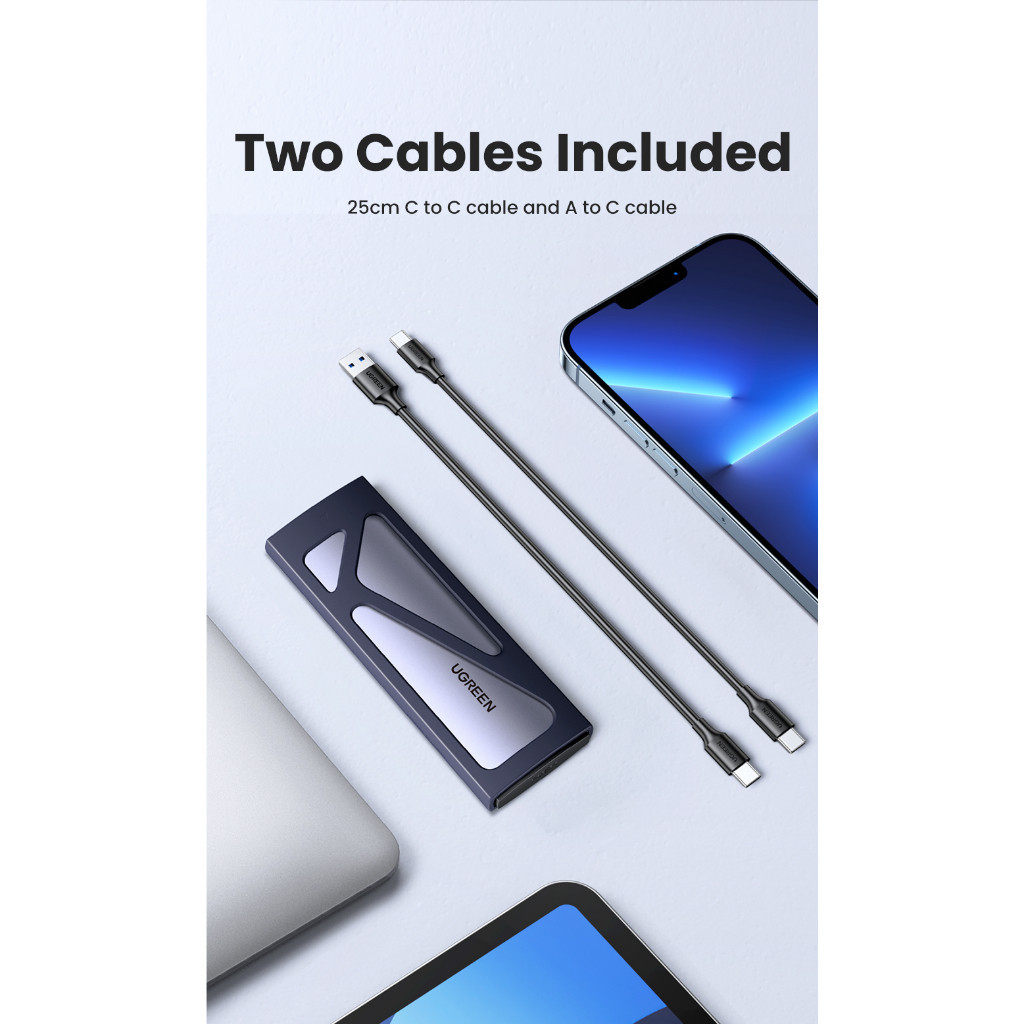 UGREEN รุ่น 15512 ที่ใส่ ssd m.2 แบบพกพา 10Gbps M.2 NVMe PCIe SSD Enclosure Case USB 3.2 Gen2 - รูปที่ 6