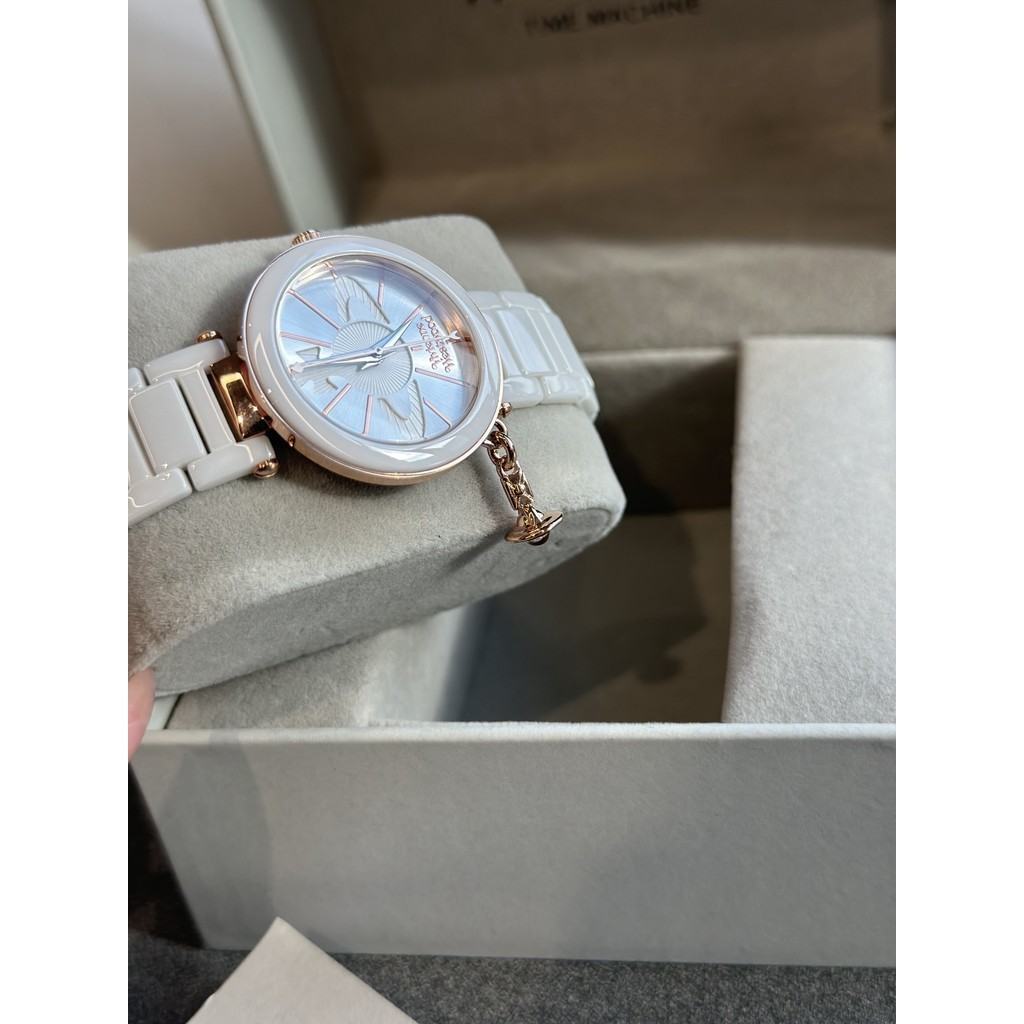 Vivienne Westwood Special White Ceramic Material Shixing Womens Watch 32MM