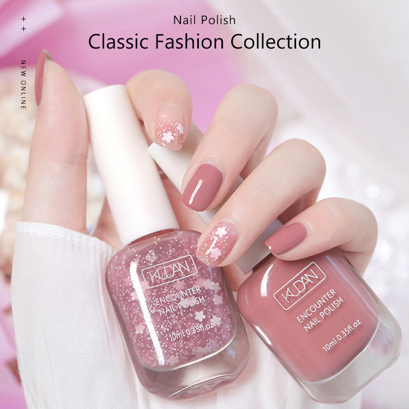 KUDAN ยาทาเล็บ ยาทาเล็บแบบไม่ต้องอบแบบน้ําแบบฉีกยาทาเล็บหอมแห้งเร็วติดทนนาน