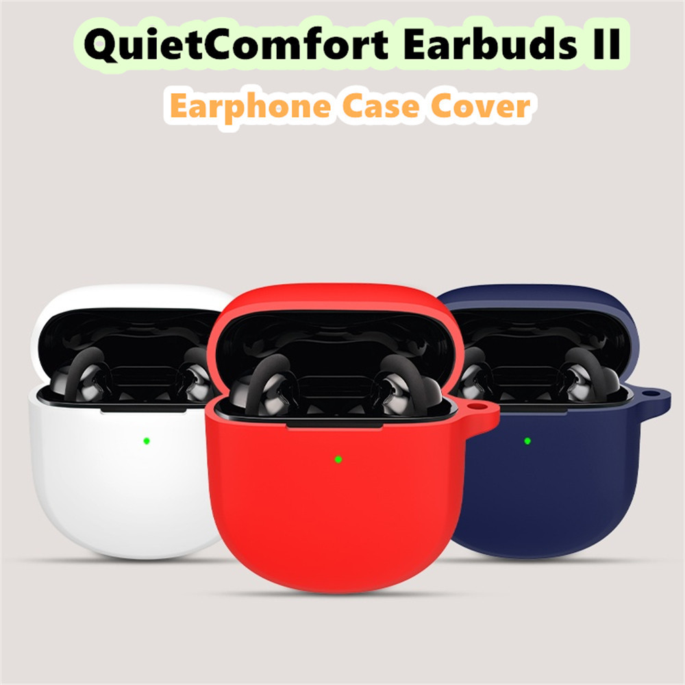 สําหรับ Bose QuietComfort Earbuds II Case Casing Soft Silicone Solid color Headphone Case